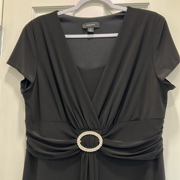 R&M Richards Plus Special Occasion Little Black No Wrinkle Dress sz.18 - Picture 2 of 9